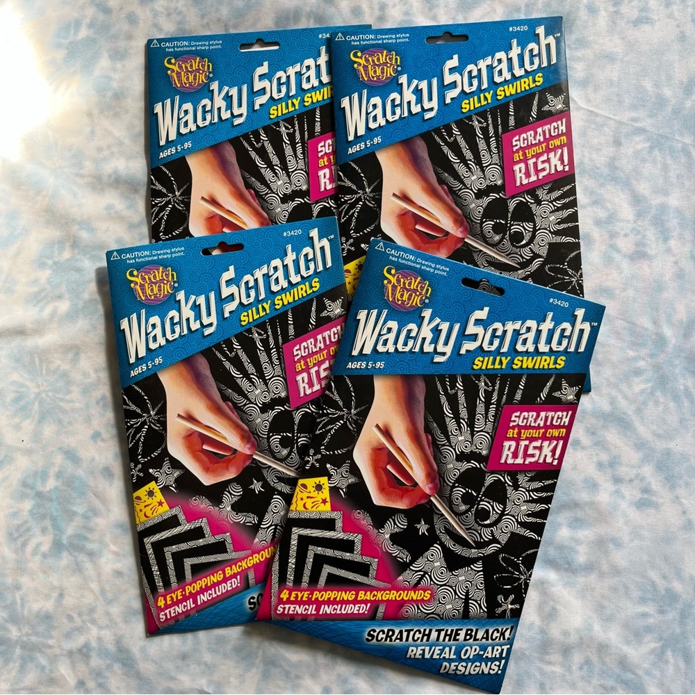 Lot of 4 Scratch Magic Wacky Scratch: Silly Swirls activity kits - BRAND NEW